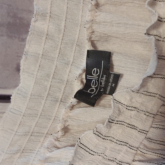 Pinstripe off the shoulder tunic medium - Picture 4 of 6